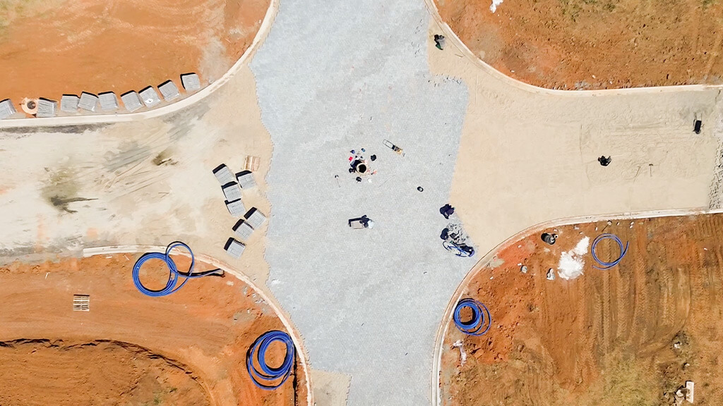 Instalação de blocos ruas internas